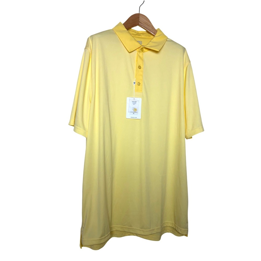 Graham Luxe Hamill Golf Polo Shirt Lemon Meringue Yellow Mens XL NWT